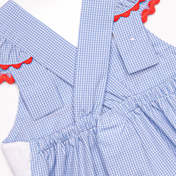 Patriotic Pops Smocked Ruffle Short Set, Blue