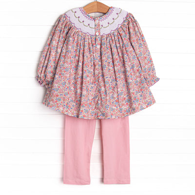 Petunia Purple Smocked Legging Set, Purple