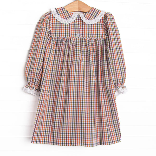 Fall Time Field Florals Smocked Dress, Green
