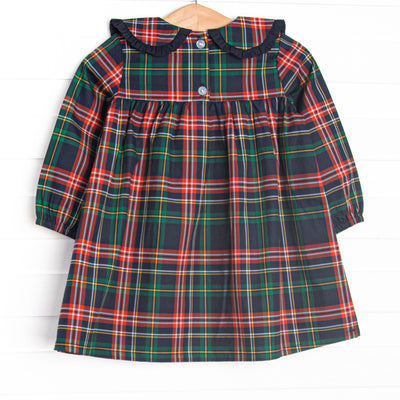 Timeless Tartan Long Sleeve Dress, Blue