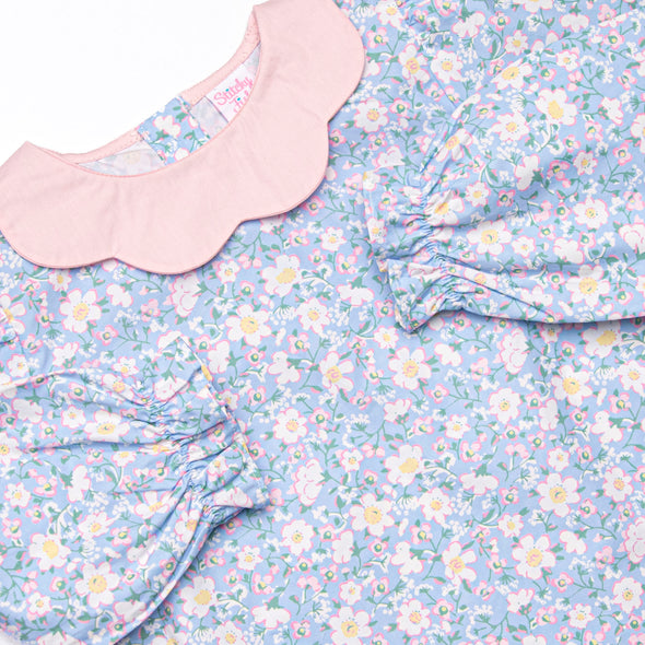 Gardenia Garden Diaper Set, Blue