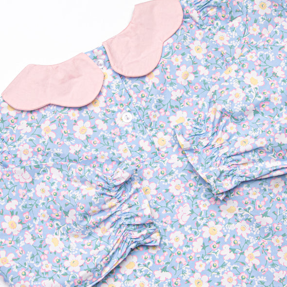 Gardenia Garden Diaper Set, Blue