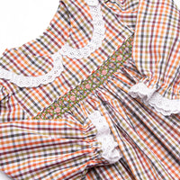 Fall Time Field Florals Smocked Dress, Green