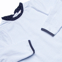 Grace Long Sleeve Pocket Dress, Navy and Light Blue Stripe