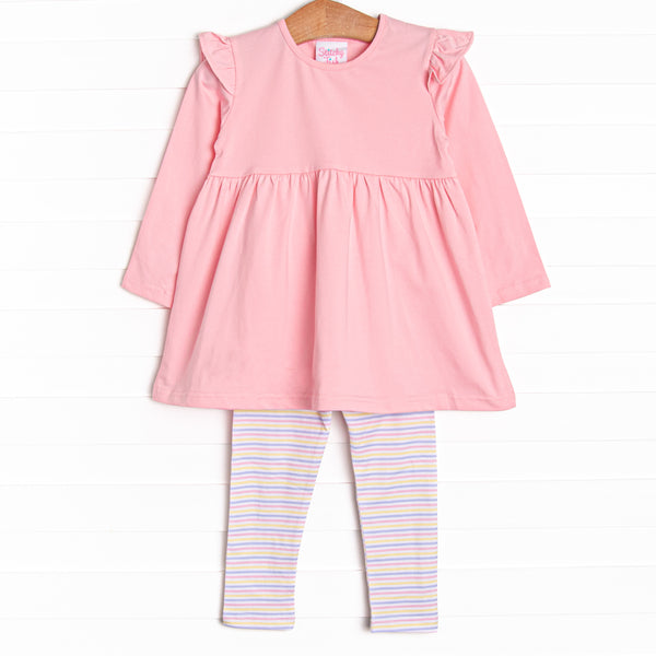 Silly Stripes Legging Set, Pink