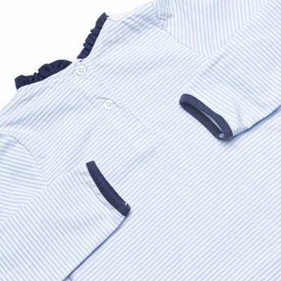 Grace Long Sleeve Pocket Dress, Navy and Light Blue Stripe