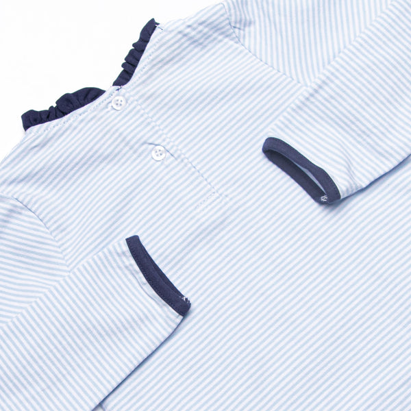 Grace Long Sleeve Pocket Dress, Navy and Light Blue Stripe