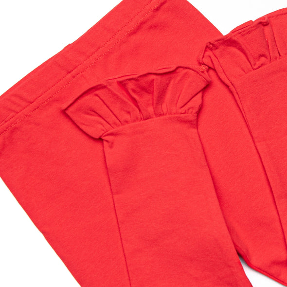 Chasing Tails Ruffle Legging Set, Red