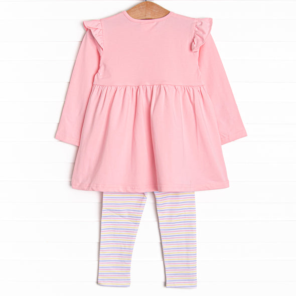 Silly Stripes Legging Set, Pink