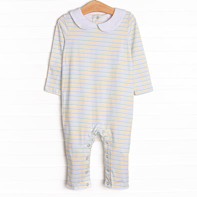 Silly Stripes Romper, Blue