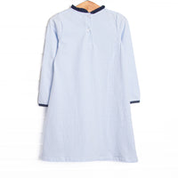 Grace Long Sleeve Pocket Dress, Navy and Light Blue Stripe