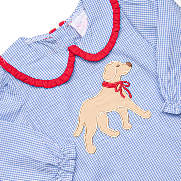 Chasing Tails Applique Diaper Set, Blue