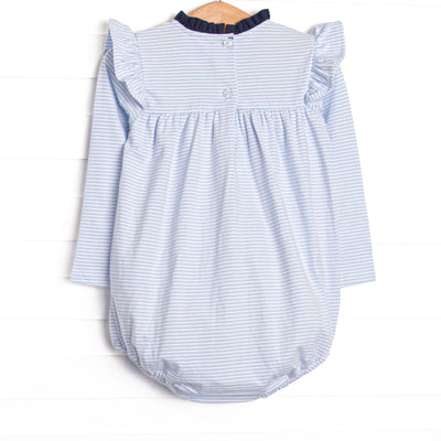 Grace Long Sleeve Bubble, Navy and Light Blue Stripe