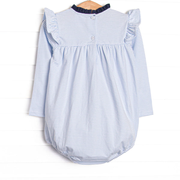Grace Long Sleeve Bubble, Navy and Light Blue Stripe