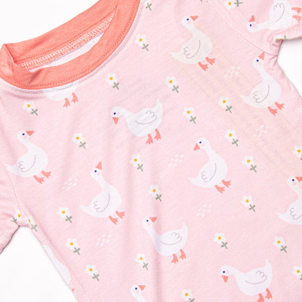 Mother Goose Bamboo Pajama Short Set, Pink