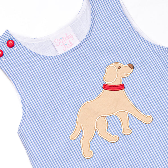 Chasing Tails Applique Jon Jon, Blue