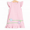 Very Sweet Vines Applique Dress, Pink