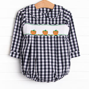 Fall Pickins Smocked Bubble, Navy