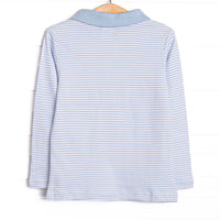 Santa Claus Pima Embroidered Shirt, Blue