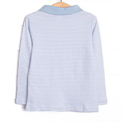 Santa Claus Pima Embroidered Shirt, Blue
