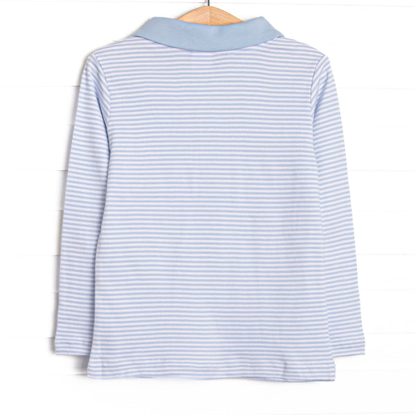 Santa Claus Pima Embroidered Shirt, Blue