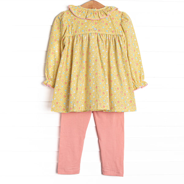 Darling Designs Smocked Legging Set, Yellow