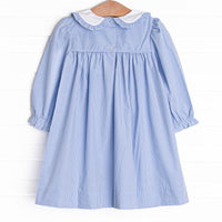 Gracie Gingham Smocked Dress, Blue