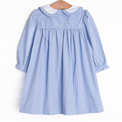 Gracie Gingham Smocked Dress, Blue