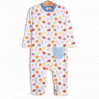 Game Time Romper, Blue