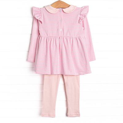 Emmaline Long Sleeve Legging Set, Light Pink Stripe