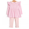 Emmaline Long Sleeve Legging Set, Light Pink Stripe