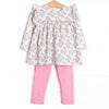 Pick Me Petals Ruffle Sleeve Legging Set, Pink