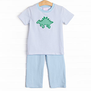 Stega-pal Applique Pant Set, Blue