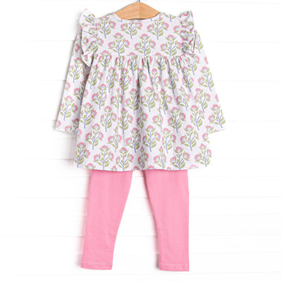 Pick Me Petals Ruffle Sleeve Legging Set, Pink
