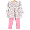 Pick Me Petals Ruffle Sleeve Legging Set, Pink