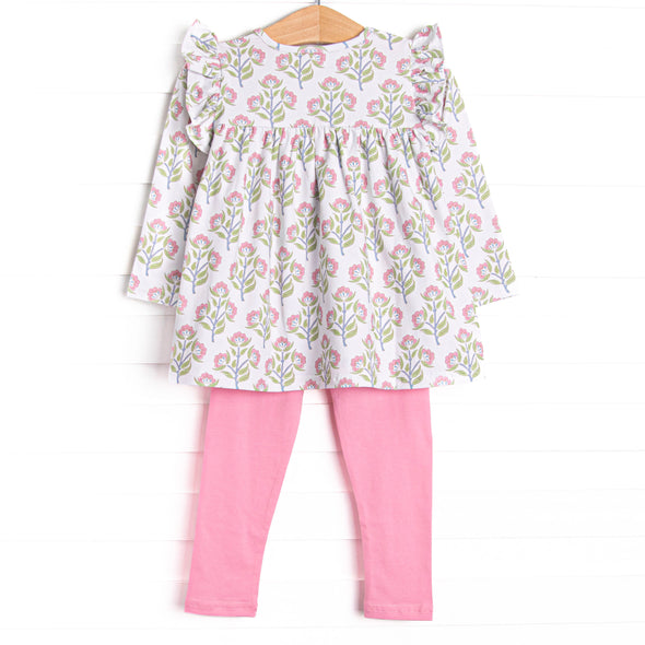 Pick Me Petals Ruffle Sleeve Legging Set, Pink