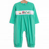 On the Job Smocked Romper, Green