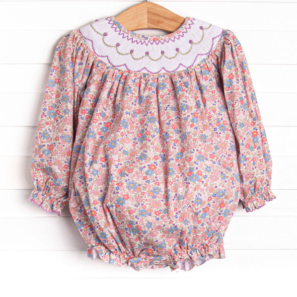 Petunia Purple Smocked Bubble, Purple