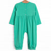 On the Job Smocked Romper, Green