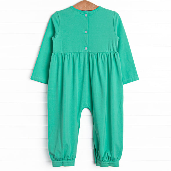 On the Job Smocked Romper, Green