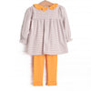 Amelia Legging Set, Orange and Tan Stripe