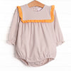 Bonnie Long Sleeve Bubble, Orange and Tan Stripe