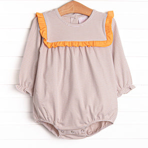 Bonnie Long Sleeve Bubble, Orange and Tan Stripe