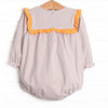 Bonnie Long Sleeve Bubble, Orange and Tan Stripe