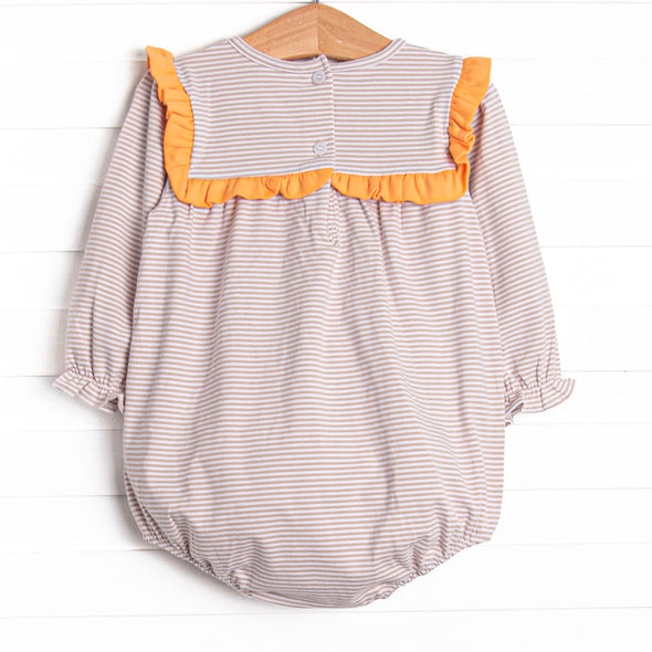 Bonnie Long Sleeve Bubble, Orange and Tan Stripe