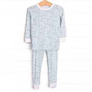 Garden Gate Gingham Bamboo Pajama Set, Green