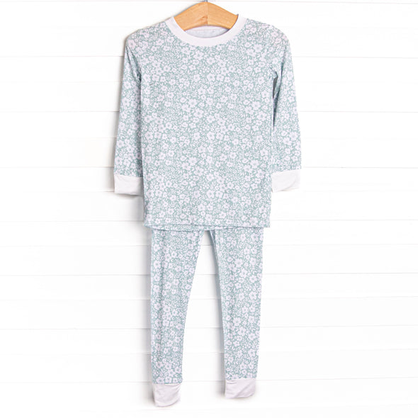 Garden Gate Gingham Bamboo Pajama Set, Green