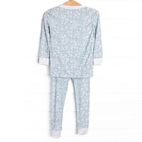 Garden Gate Gingham Bamboo Pajama Set, Green