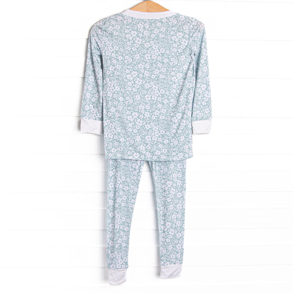 Garden Gate Gingham Bamboo Pajama Set, Green