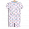 Magenta Medallions Bamboo Pajama Short Set, Blue